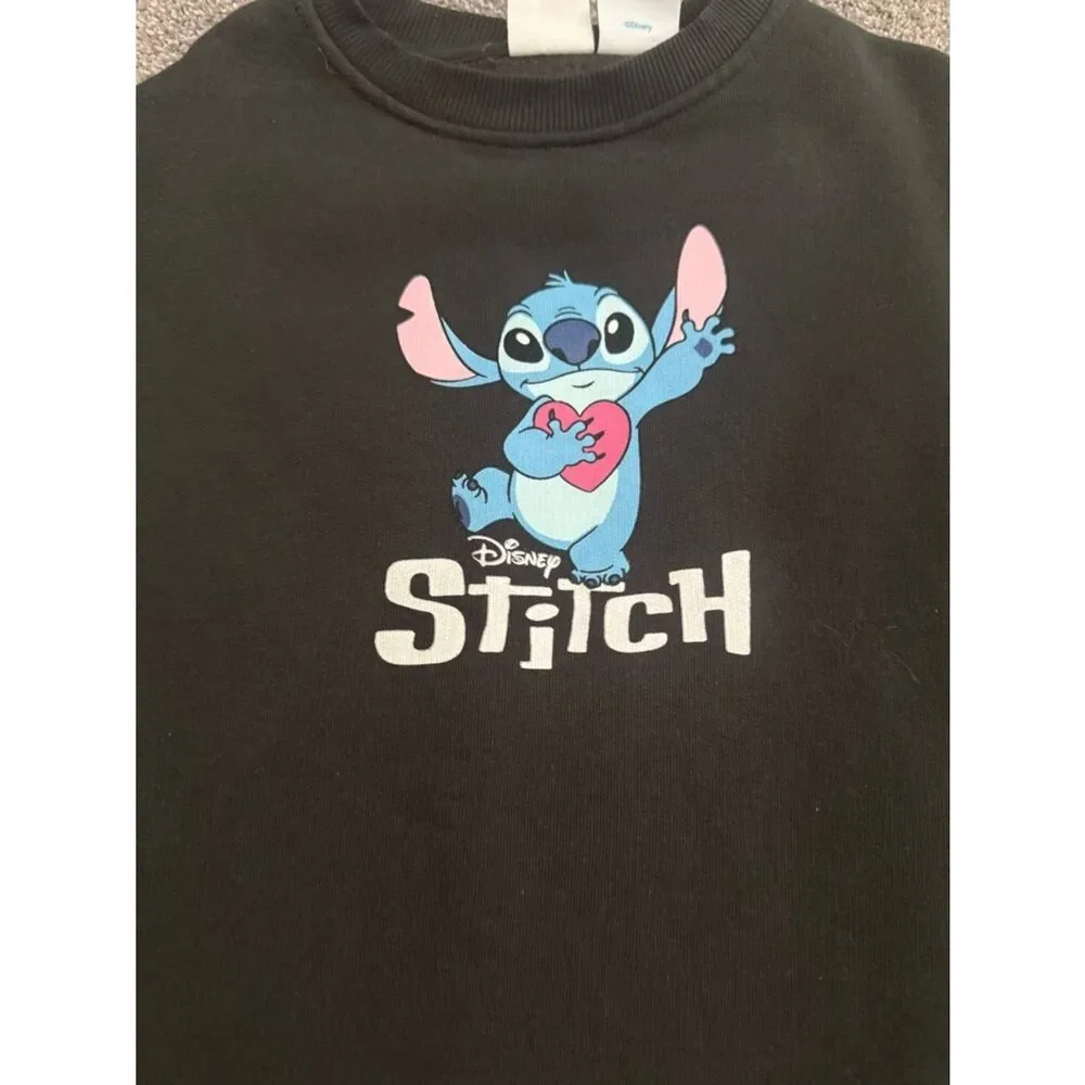 Zara Stitch Black Sweatshirt Dress Sz 6-7